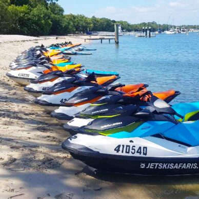 Jet Skis on Beach — Jet Ski Hire and Tours in Main Beach, QLD